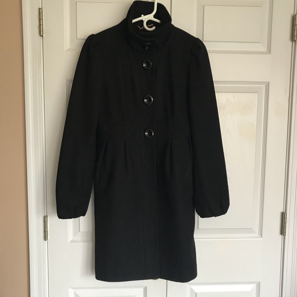 Guess black wool blend coat small